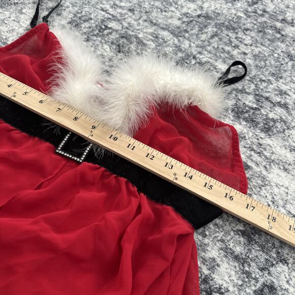Enchanting Lingerie Sexy Santa Claus Top Women's Top Size Large Christmas Red - Picture 11 of 12